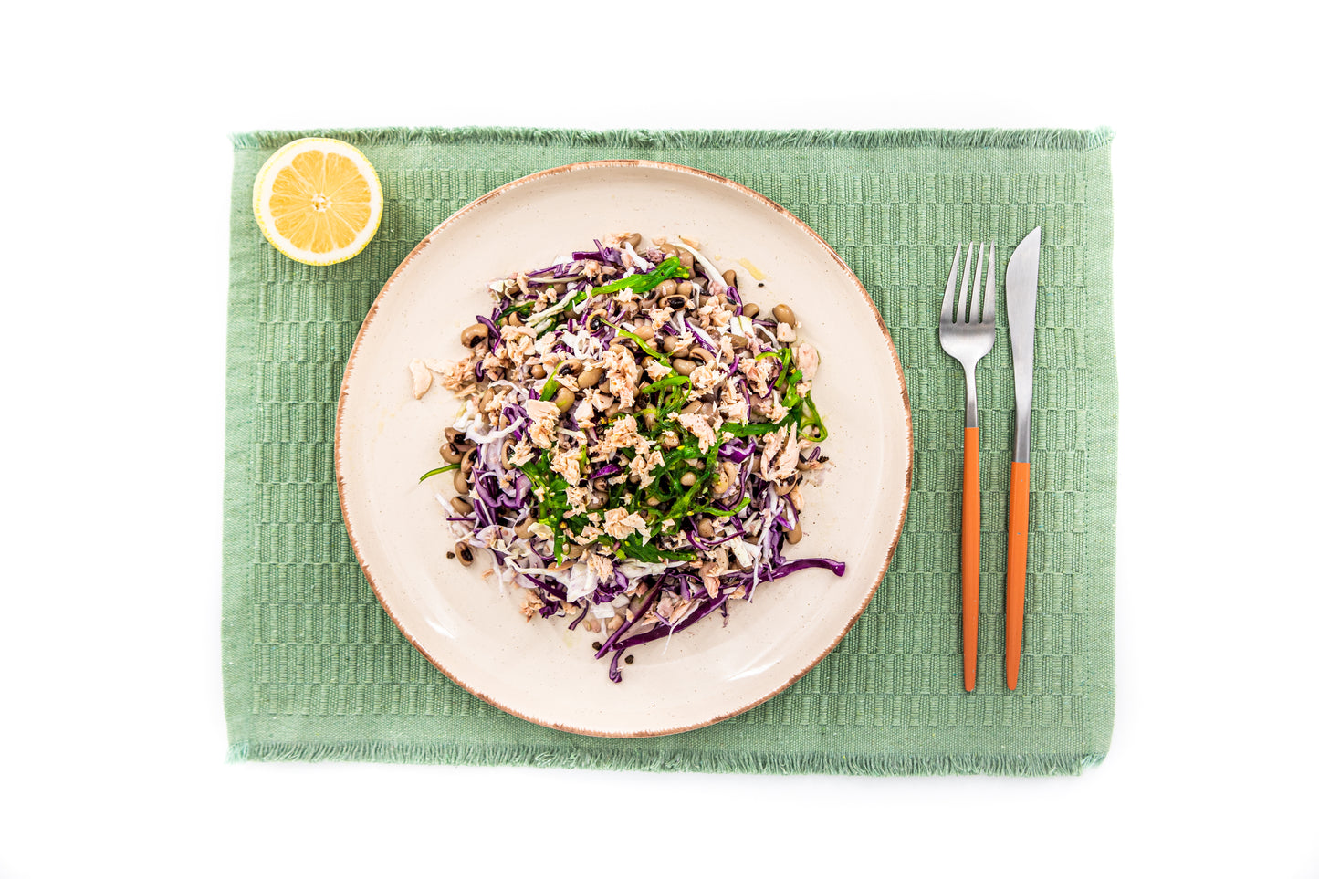 Black Eyed Beans with Tuna, Wakame & Cabbage